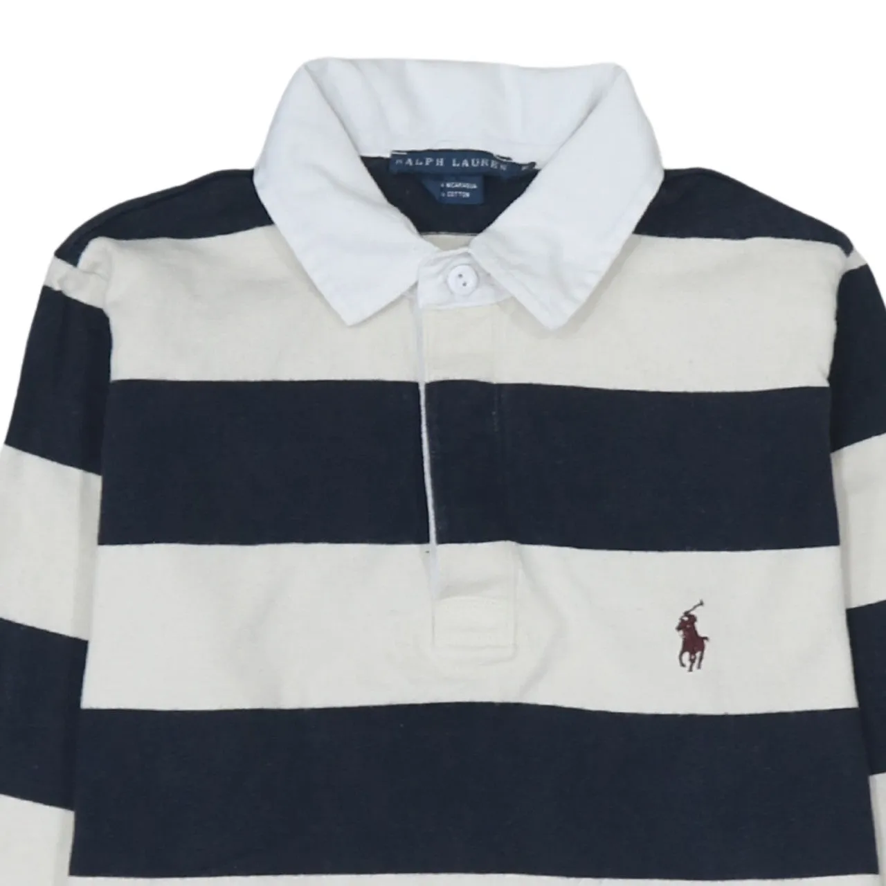 Polo Ralph Lauren 90's Long Sleeve Quarter Button Polo Shirt Medium Navy Blue sold by Vintage Club product image thumbnail 3