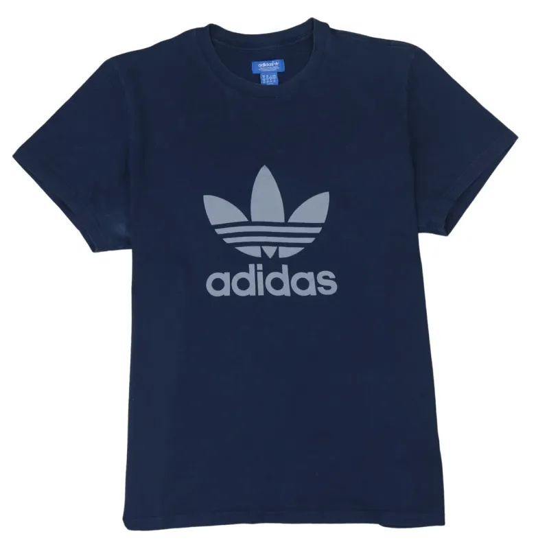 Adidas 90's Spellout Short Sleeves T Shirt XLarge Navy Blue sold by Vintage Club