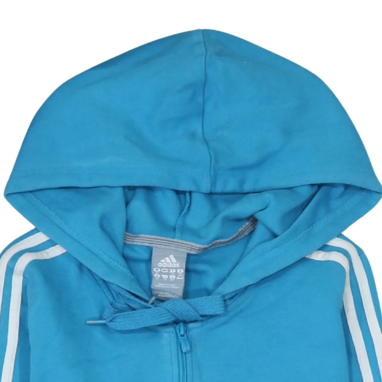 Adidas 90's Striped Sleeve Full Zip Up Hoodie Medium Blue sold by Vintage Club product image thumbnail 3