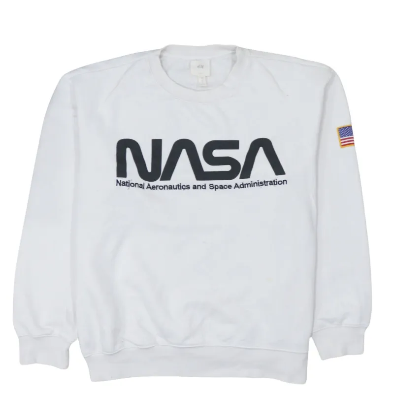 H&M 90's Nasa Crew Neck Sweatshirt XLarge White made by H&M