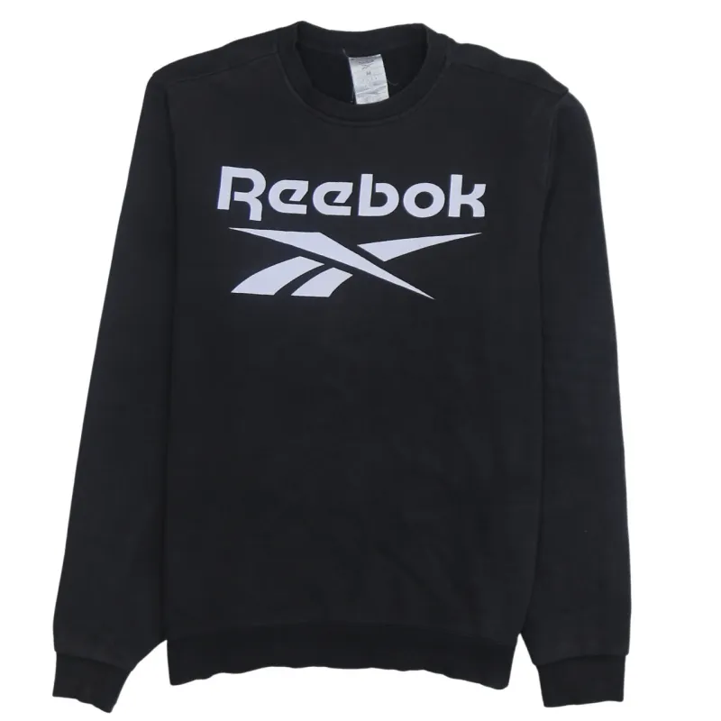 Reebok 90's Spellout Crew Neck Sweatshirt Medium Black sold by Vintage Club