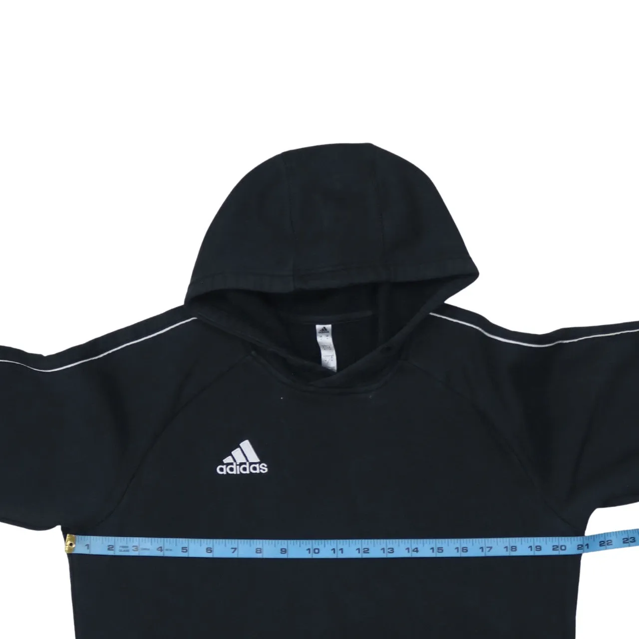 Adidas 90's Drawstring Pockets Pullover Hoodie Medium Black sold by Vintage Club product image thumbnail 5