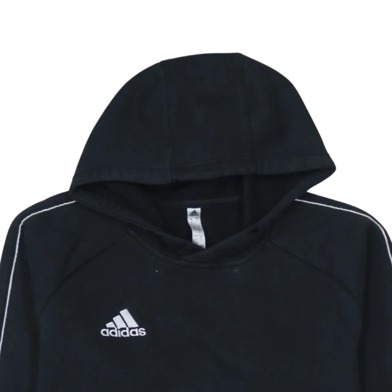 Adidas 90's Drawstring Pockets Pullover Hoodie Medium Black sold by Vintage Club product image thumbnail 3