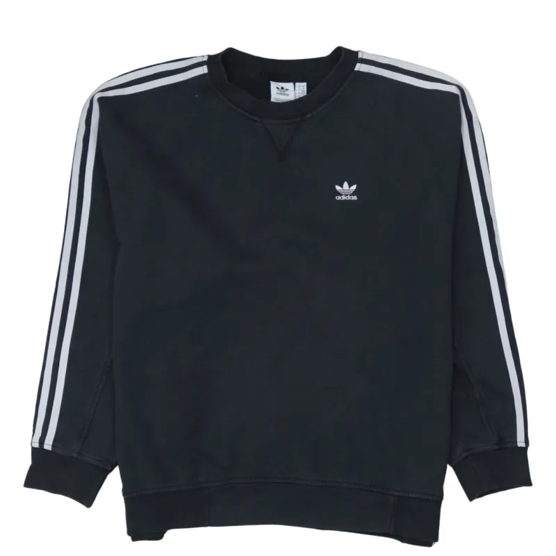 Adidas 90's Striped Sleeve Crew Neck Sweatshirt XSmall Black sold by Vintage Club