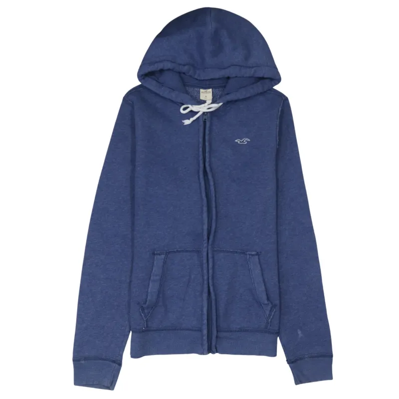 Hollister 90's Lightweight Full Zip Up Hoodie Medium Navy Blue made by Hollister