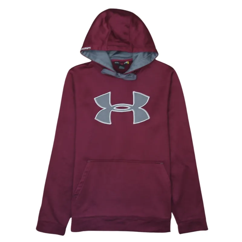 Under Armour 90's Spellout Pullover Hoodie Medium Burgundy Red made by Under Armour
