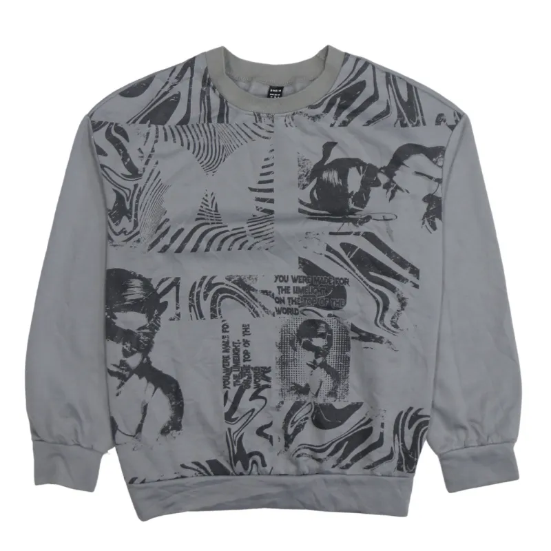 Shein 90's Plain Crew Neck Sweatshirt Medium Grey sold by Vintage Club