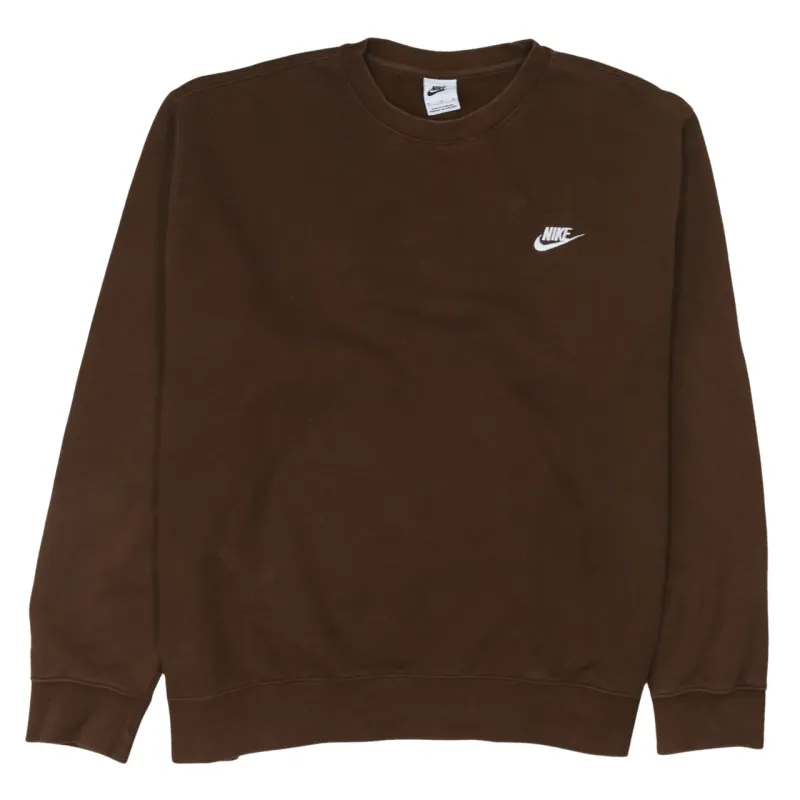 Nike 90's Swoosh Crew Neck Sweatshirt XLarge Brown made by Nike