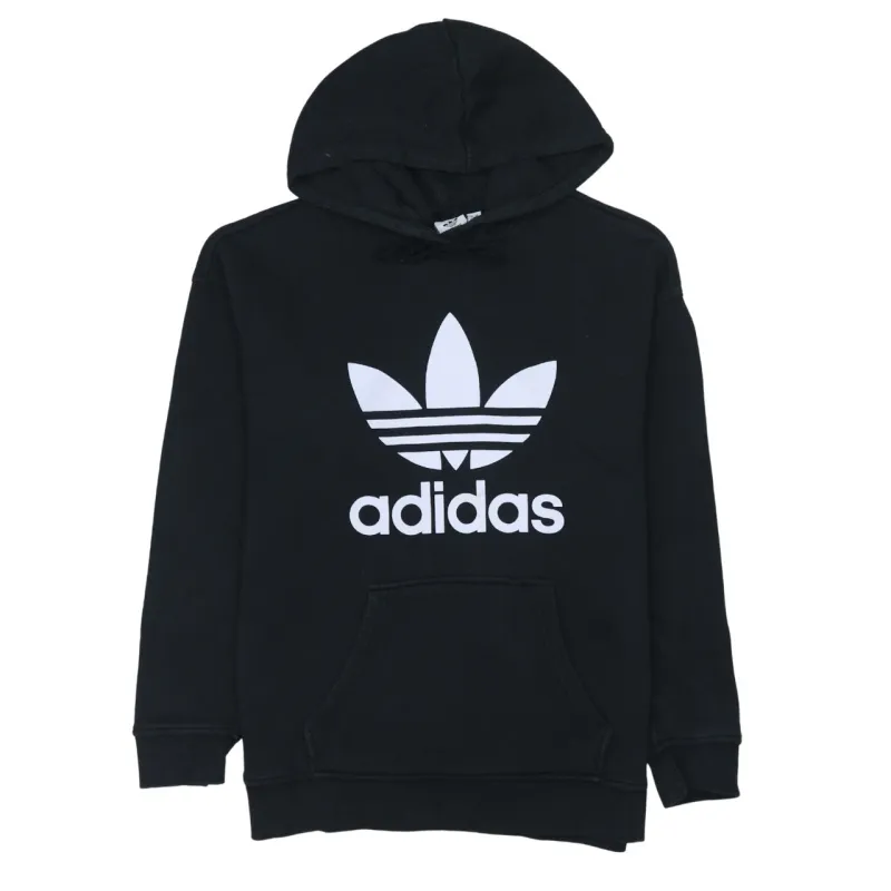 Adidas 90's Spellout Pullover Hoodie Small Black sold by Vintage Club