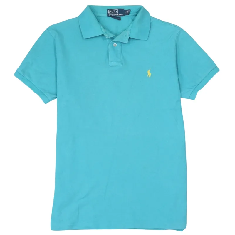 Polo Ralph Lauren 90's Short Sleeves Quarter Button Polo Shirt Medium Blue sold by Vintage Club