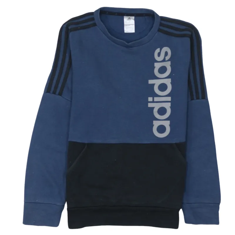 Adidas 90's Spellout Crew Neck Sweatshirt Small Navy Blue sold by Vintage Club