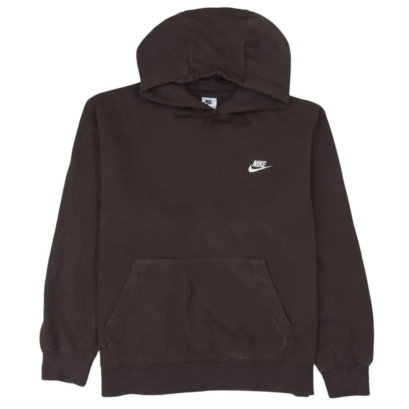 Nike 90's Swoosh Pullover Hoodie Large Brown sold by Vintage Club