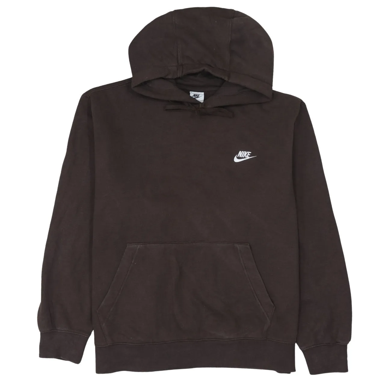 Nike 90's Swoosh Pullover Hoodie Large Brown sold by Vintage Club