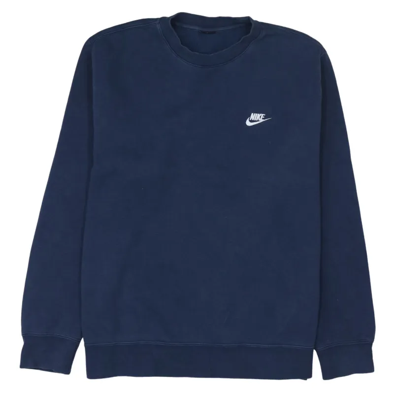 Nike 90's Swoosh Crew Neck Sweatshirt XLarge Navy Blue made by Nike