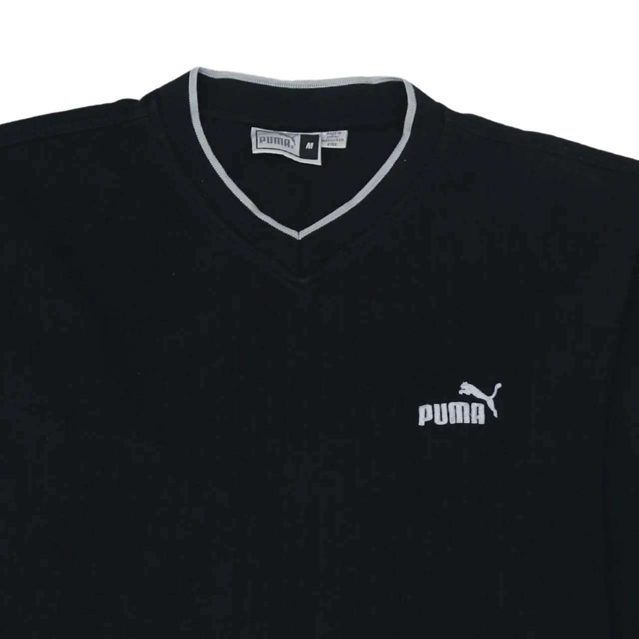 Puma 90's Lightweight V Neck Sweatshirt Medium Black sold by Vintage Club product image thumbnail 3