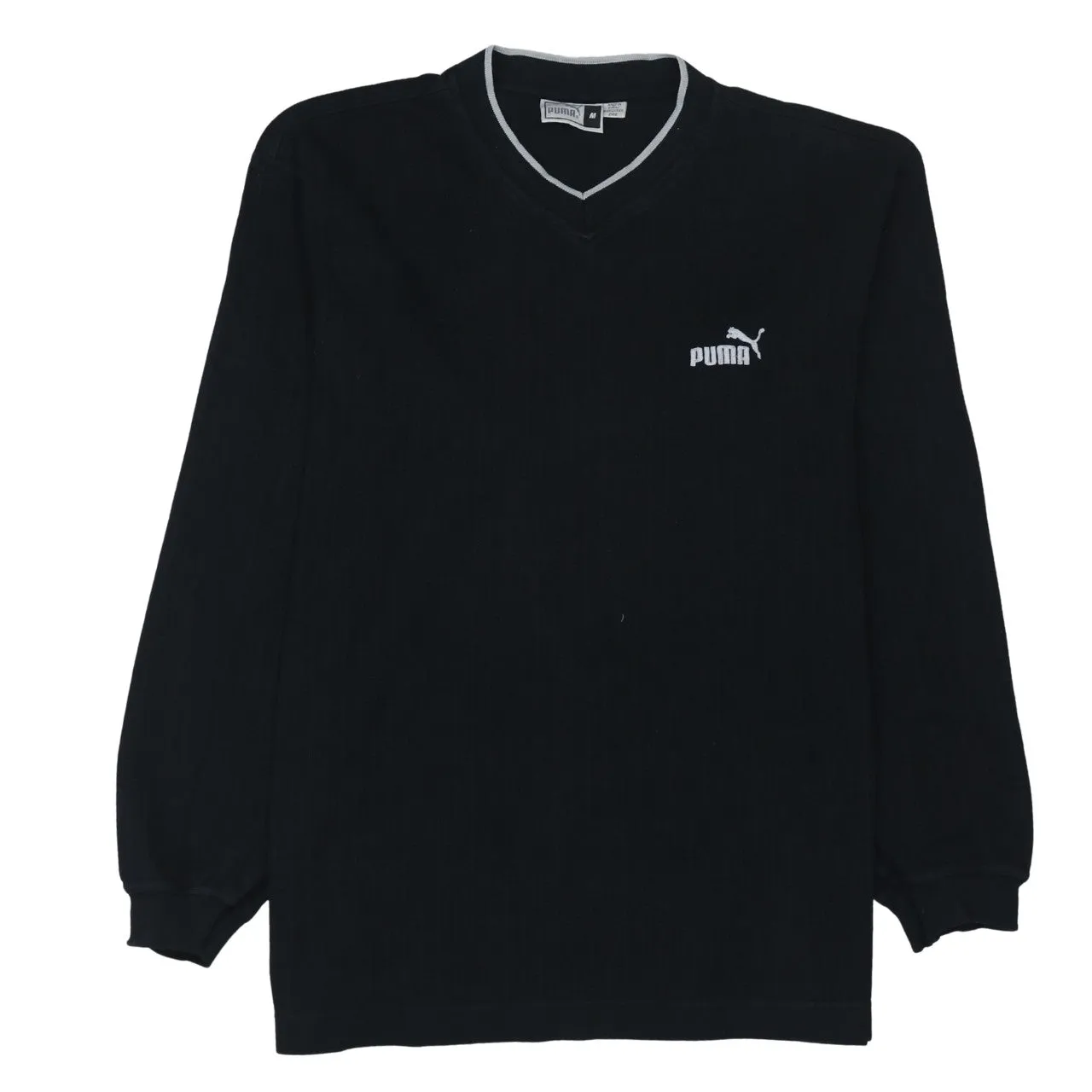 Puma 90's Lightweight V Neck Sweatshirt Medium Black sold by Vintage Club