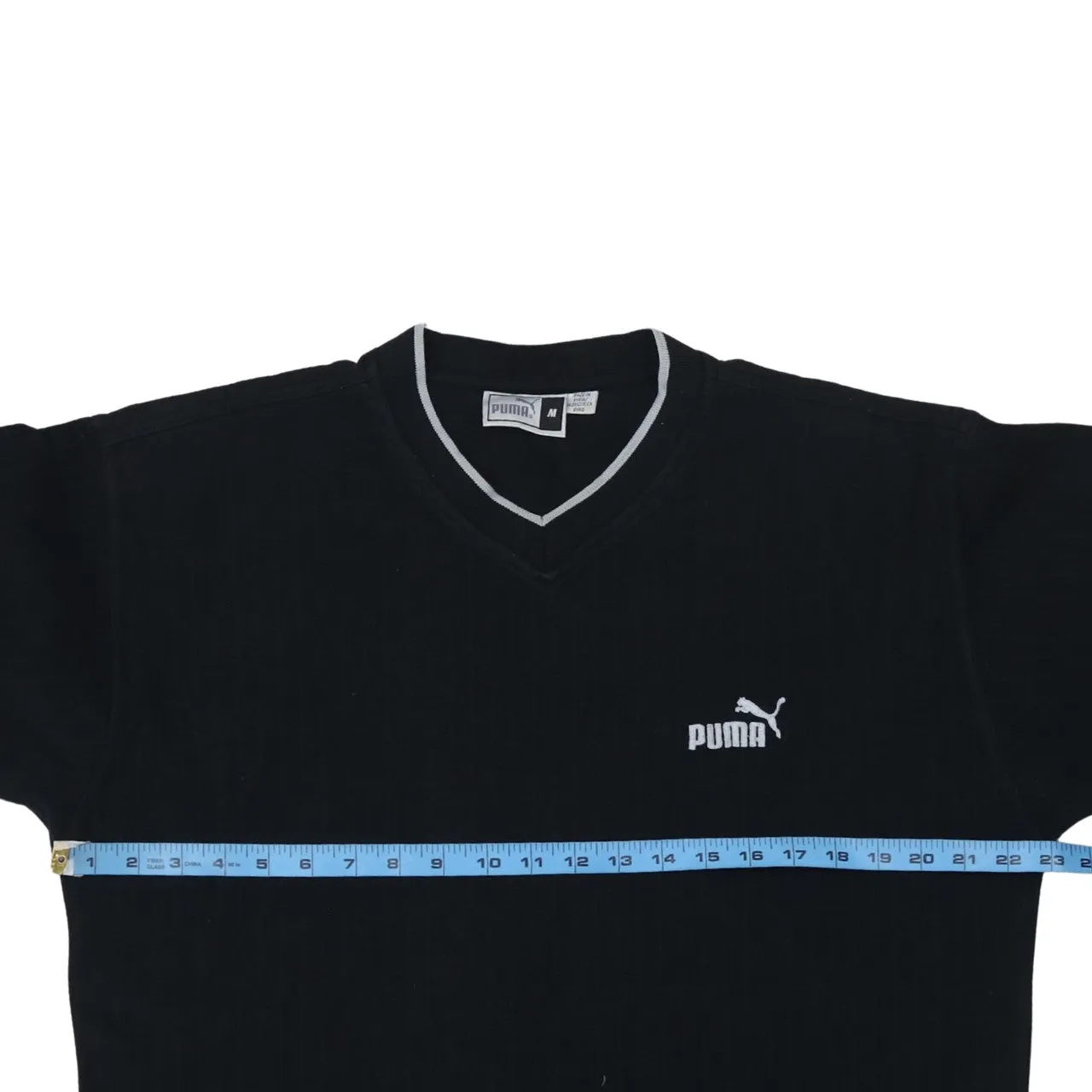 Puma 90's Lightweight V Neck Sweatshirt Medium Black sold by Vintage Club product image thumbnail 5