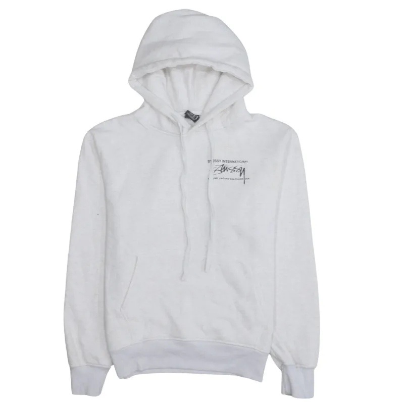 Stussy Off White Hoodie Men's Small Printed Logo Front Back Pullover Sweatshirt sold by Vintage Club