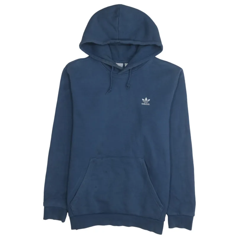 Adidas 90's Drawstring Pockets Pullover Hoodie Large Navy Blue sold by Vintage Club