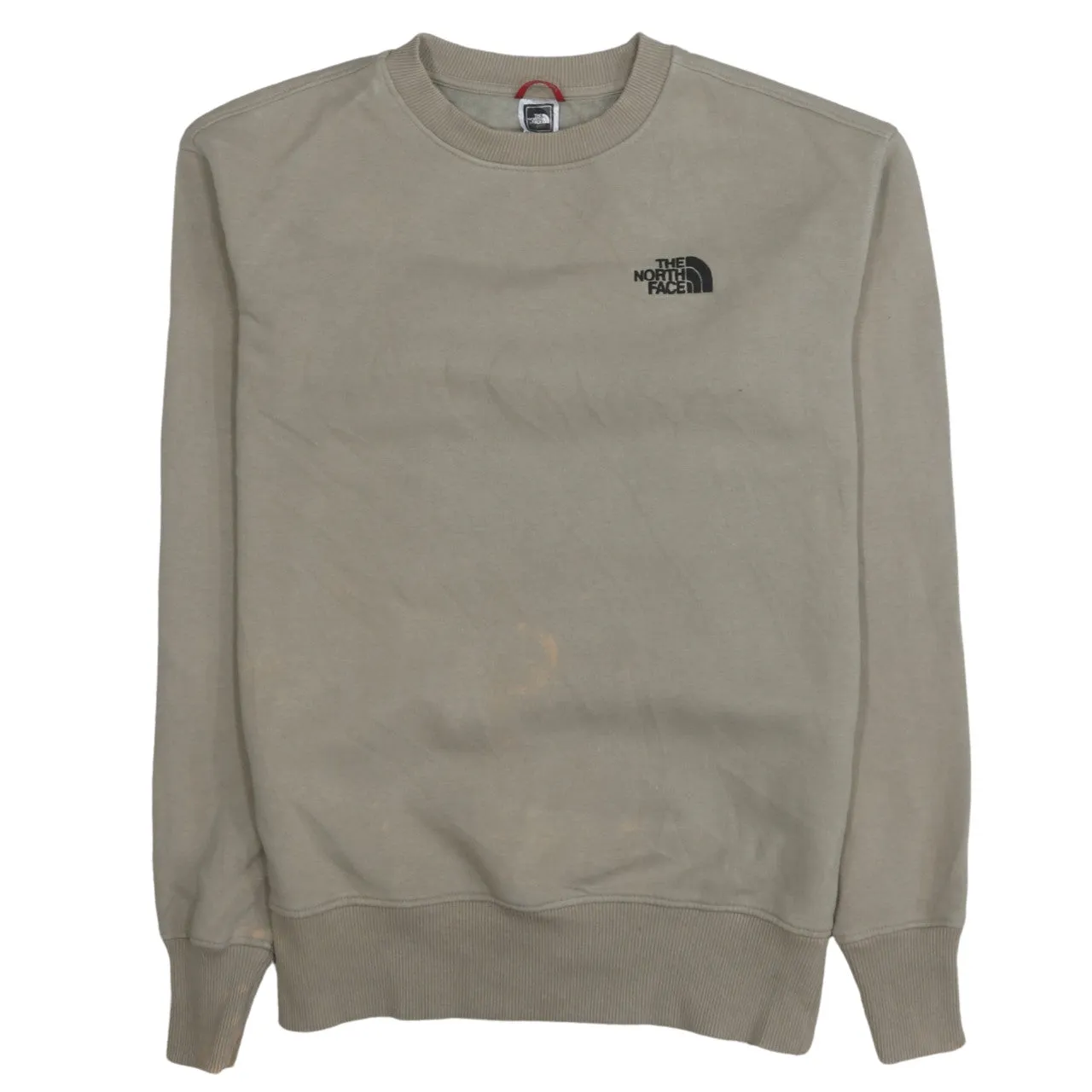 The North Face Beige Crewneck Sweatshirt Men's Small Embroidered Logos Ribbed Trim Pullover Top sold by Vintage Club
