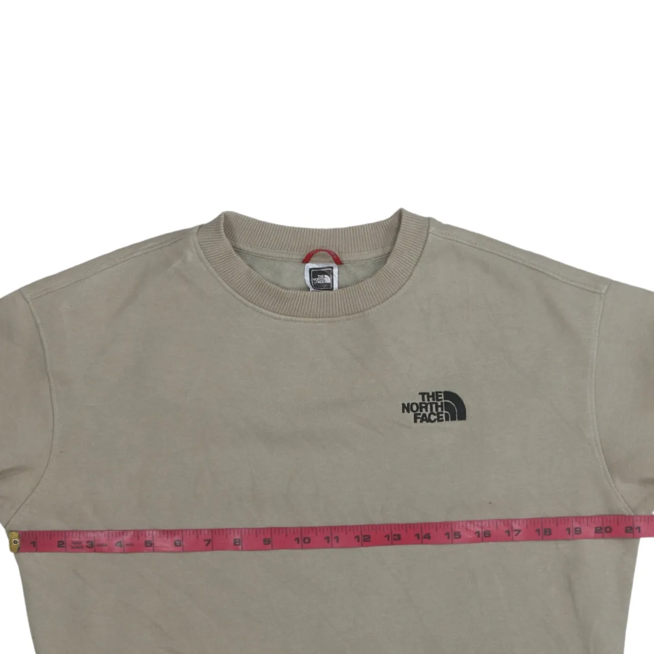 The North Face Beige Crewneck Sweatshirt Men's Small Embroidered Logos Ribbed Trim Pullover Top sold by Vintage Club product image thumbnail 5