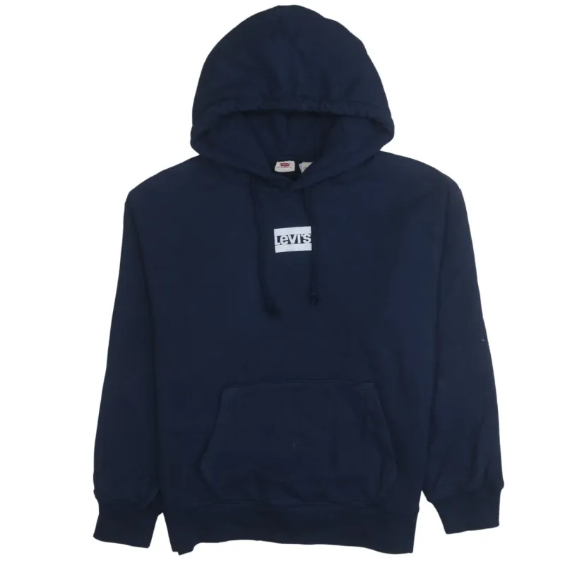 Levi's 90's Drawstring Pockets Pullover Hoodie Large Navy Blue sold by Vintage Club