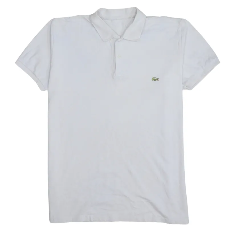 Lacoste 90's Short Sleeves Quarter Button Polo Shirt Large  White sold by Vintage Club