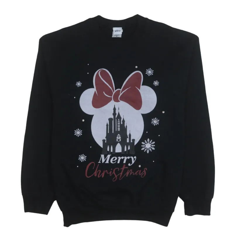 Disney 90's Merry Stitchmas Crew Neck Sweatshirt Medium Blue made by Disney