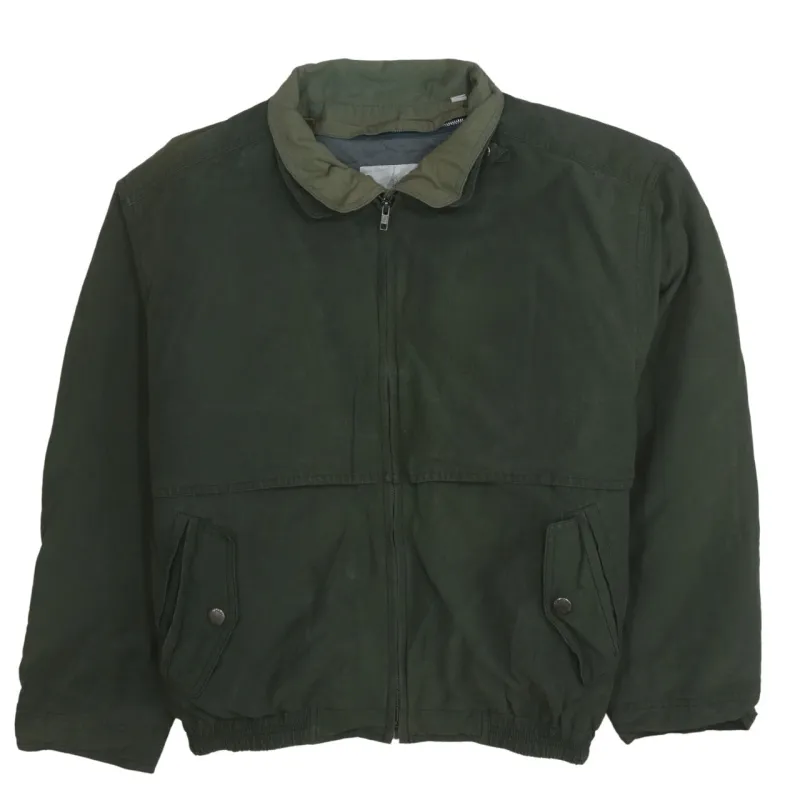 London Fog 90's Plain Full Zip Up Windbreaker Large Green made by London Fog