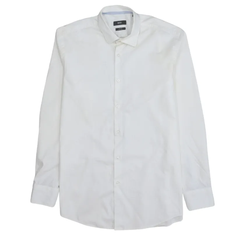 Hugo Boss White Shirt Men's Small Slim Fit Easy Iron Long Sleeve Smart Casual made by Hugo Boss