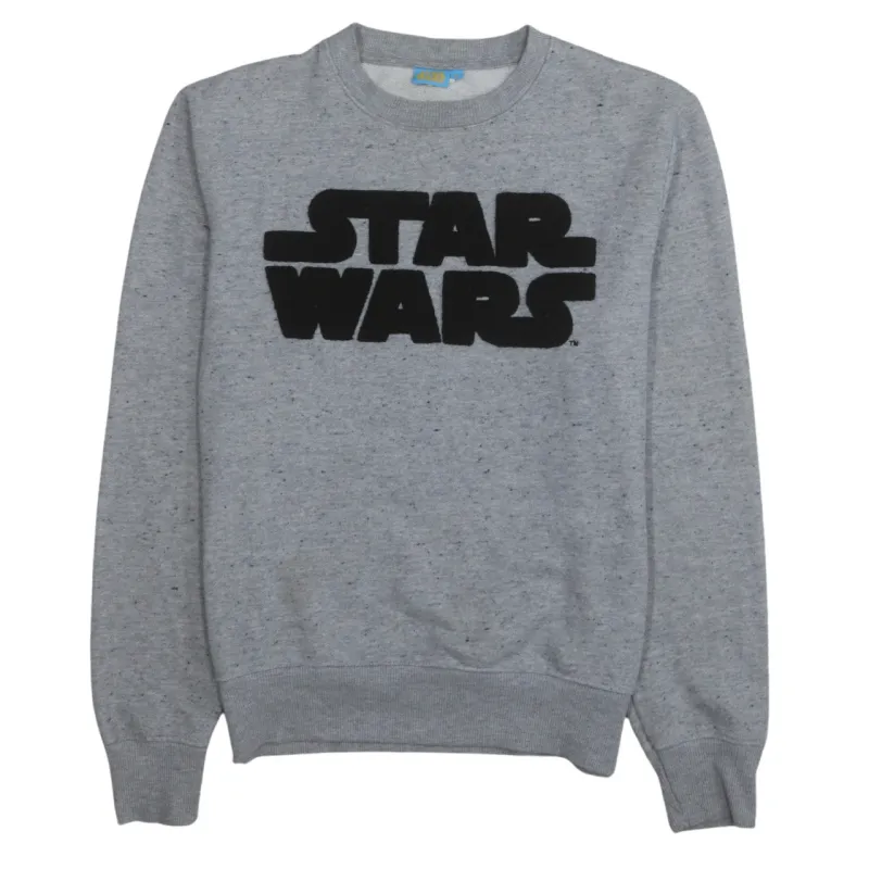 Star Wars 90's Spellout Crew Neck Sweatshirt Medium Grey made by Star Wars