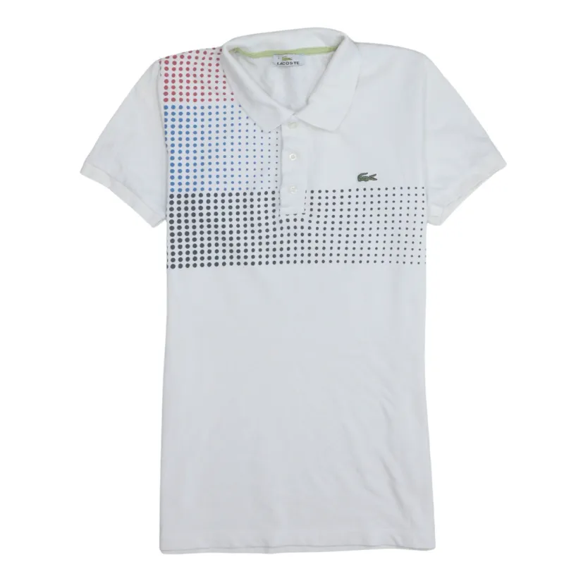Lacoste 90's Short Sleeves Quarter Button Polo Shirt Large White sold by Vintage Club