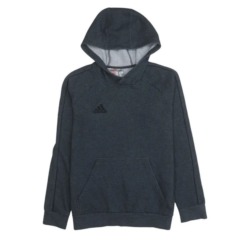 Adidas 90's Drawstring Pockets Pullover Hoodie Large Grey sold by Vintage Club