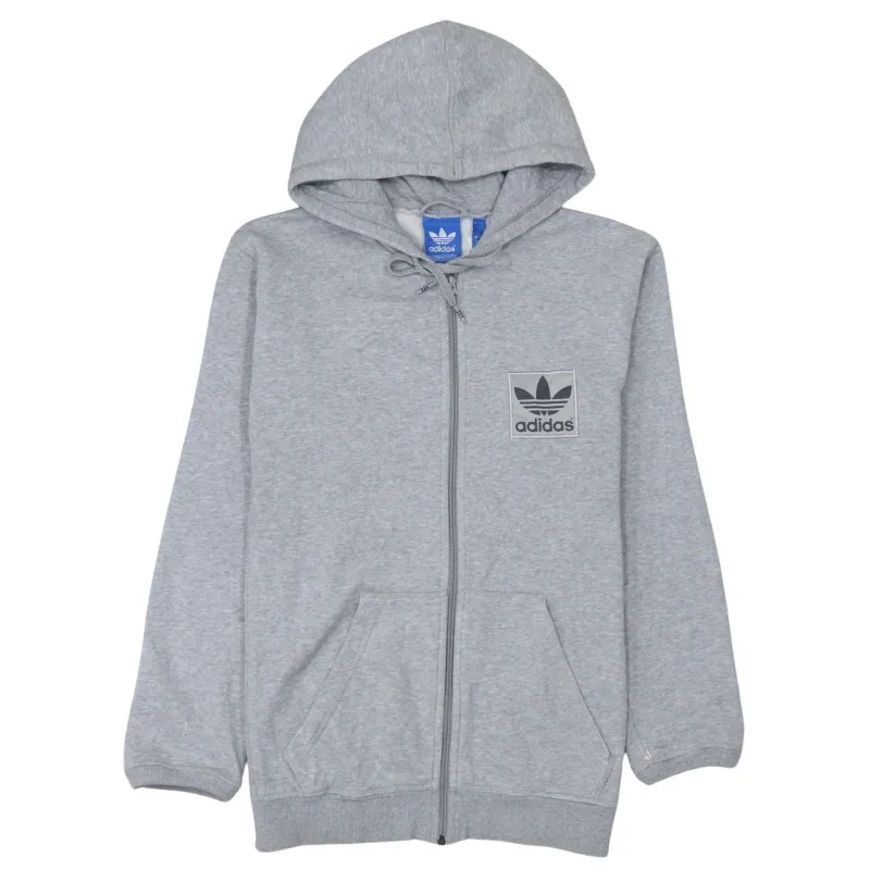 Adidas 90's Drawstring Pockets Full Zip Up Hoodie Small Grey sold by Vintage Club