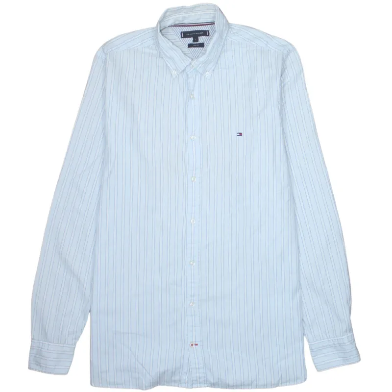 Tommy Hilfiger 90's Long Sleeve Button Up Shirt Large Blue made by Tommy Hilfiger