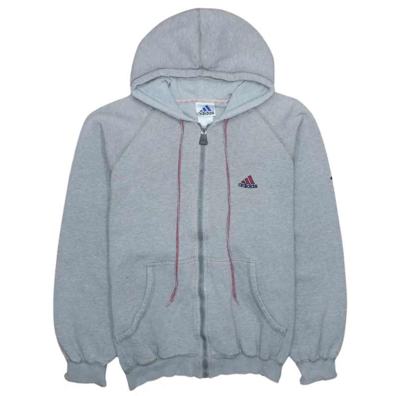 Adidas 90's Vintage Zip Up Hoodie Grey, Men's Medium, Cotton sold by Vintage Club
