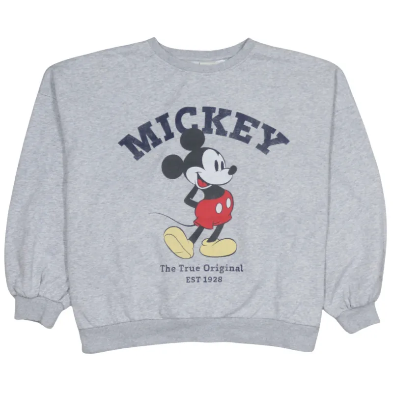 Disney Grey Sweatshirt Men's Large Printed Mickey Mouse Graphic Crewneck Pullover Top sold by Vintage Club