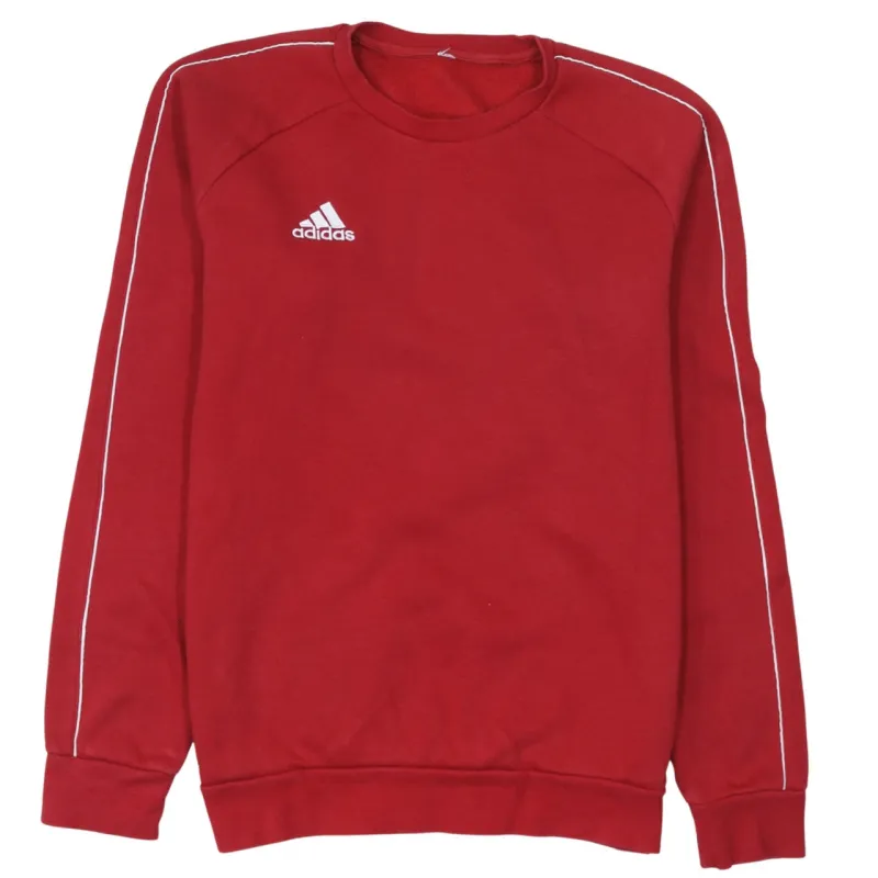 Adidas Burgundy Red Sweatshirt Men's Medium Embroidered Logo Piped Sleeves Crewneck Pullover made by Adidas