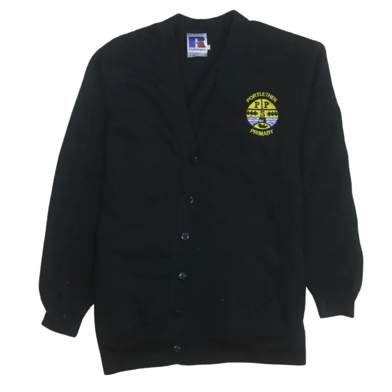 Russell Athletic 90's Lightweight Button Up Sweatshirt Small Black sold by Vintage Club