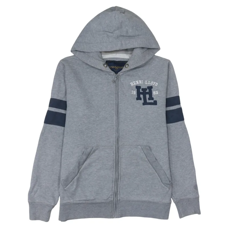 Henri Lloyd 90's Drawstring Pockets Full Zip Up Hoodie Medium Grey sold by Vintage Club