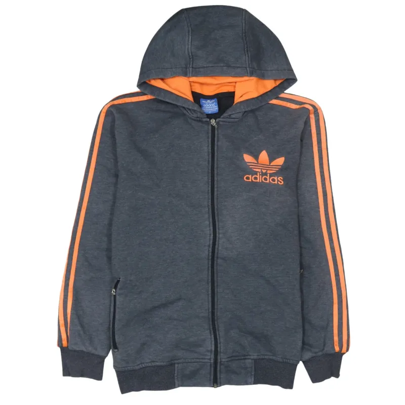 Adidas 90's Striped Sleeve Full Zip Up Hoodie XLarge Grey sold by Vintage Club