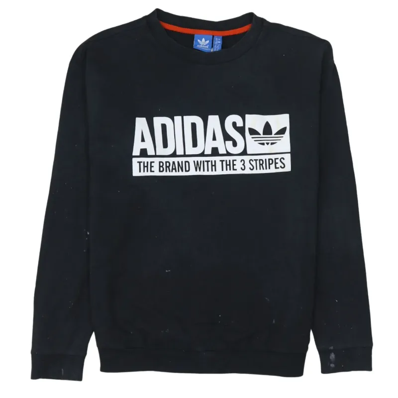 Adidas 90's Spellout Crew Neck Sweatshirt Small  Black sold by Vintage Club