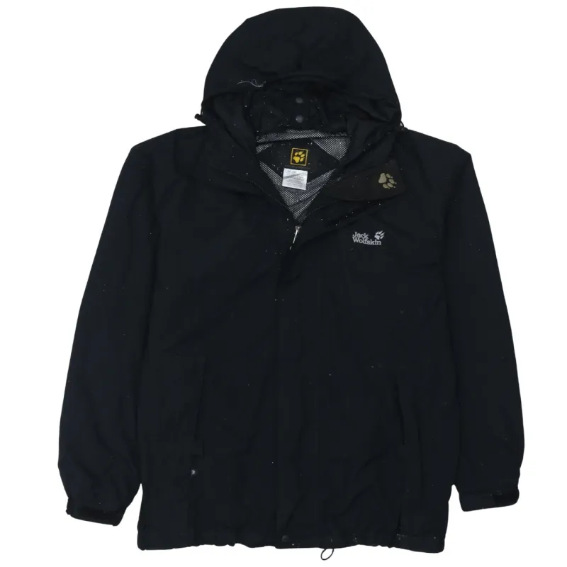 Jack WolfSkin 90's Hooded Full Zip Up Windbreaker Medium Black sold by Vintage Club