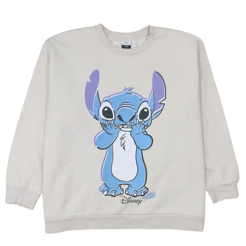 Disney Cream Sweatshirt Men's XLarge Printed Stitch Graphic Crewneck Pullover Fleece Top sold by Vintage Club
