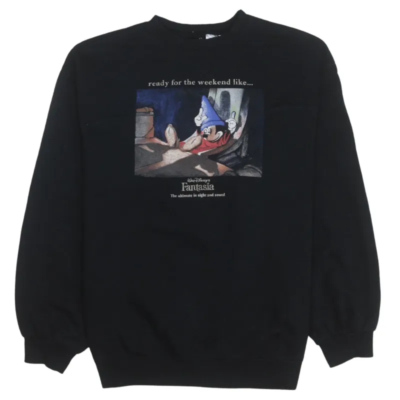 Disney 90's Lightweight Crew Neck Sweatshirt XSmall Black sold by Vintage Club