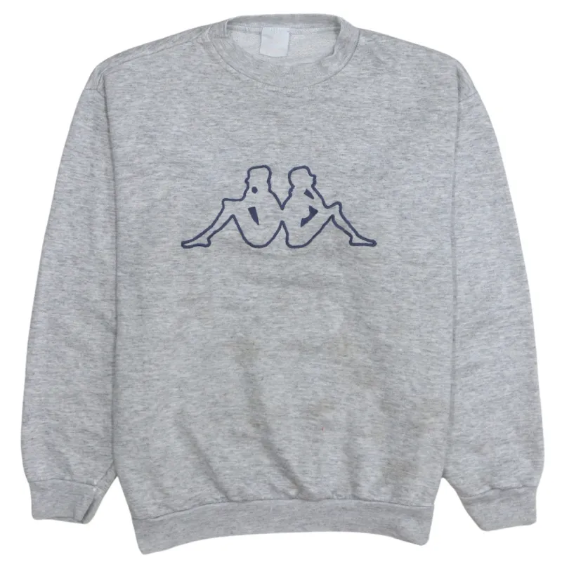 Kappa 90's Spellout Crew Neck Sweatshirt Small  Grey sold by Vintage Club