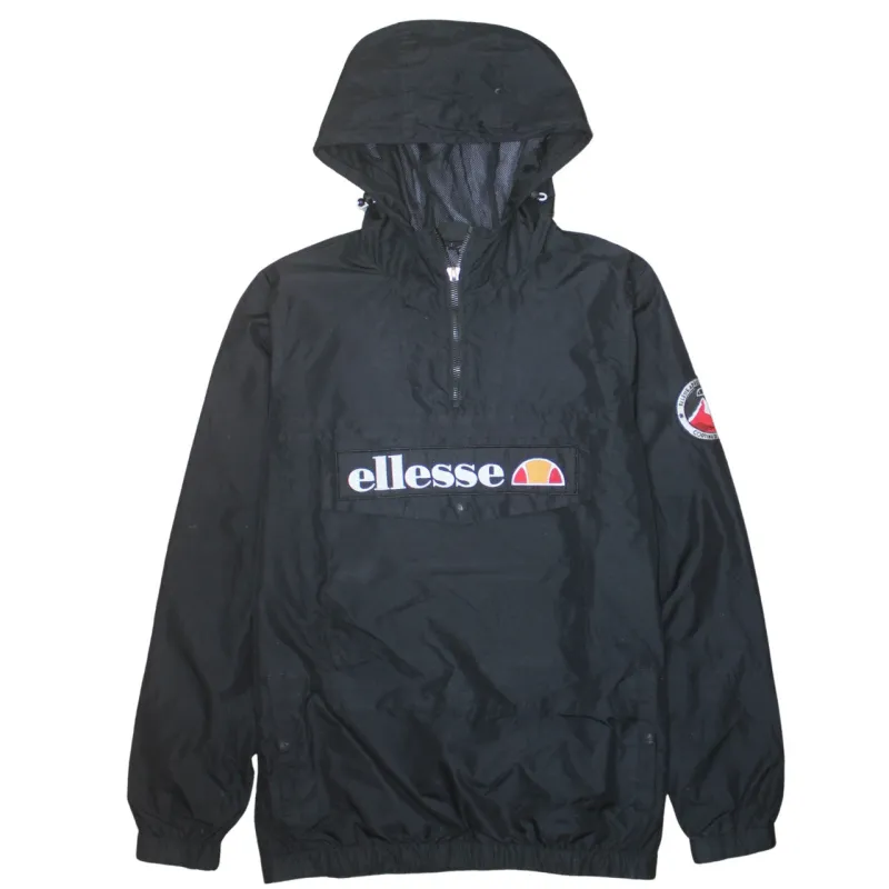 Ellesse 90's Spellout Quarter Zip Windbreaker Medium Black made by Ellesse