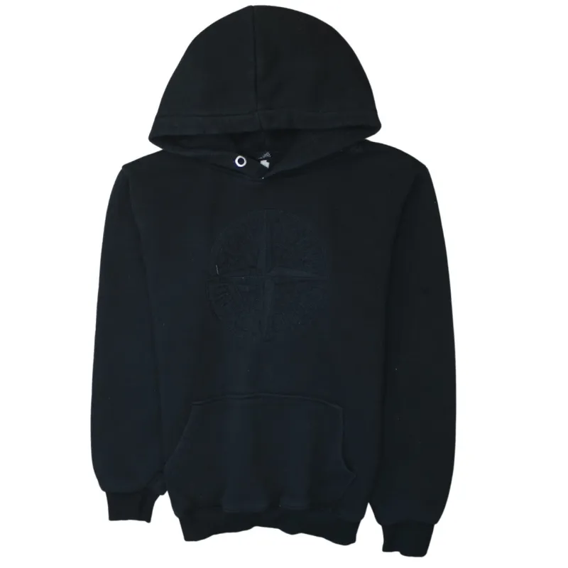 Stone Island 90's Drawstring Pockets Pullover Hoodie XLarge Black made by Stone Island