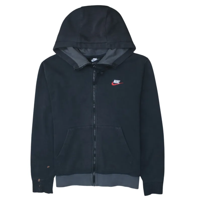 Nike 90's Swoosh Full Zip Up Hoodie Medium Black made by Nike