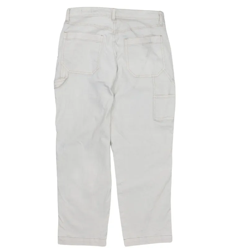 Gap 90's Drawstring Pockets Straight Leg Baggy Trousers / Pants 32 Beige Cream sold by Vintage Club